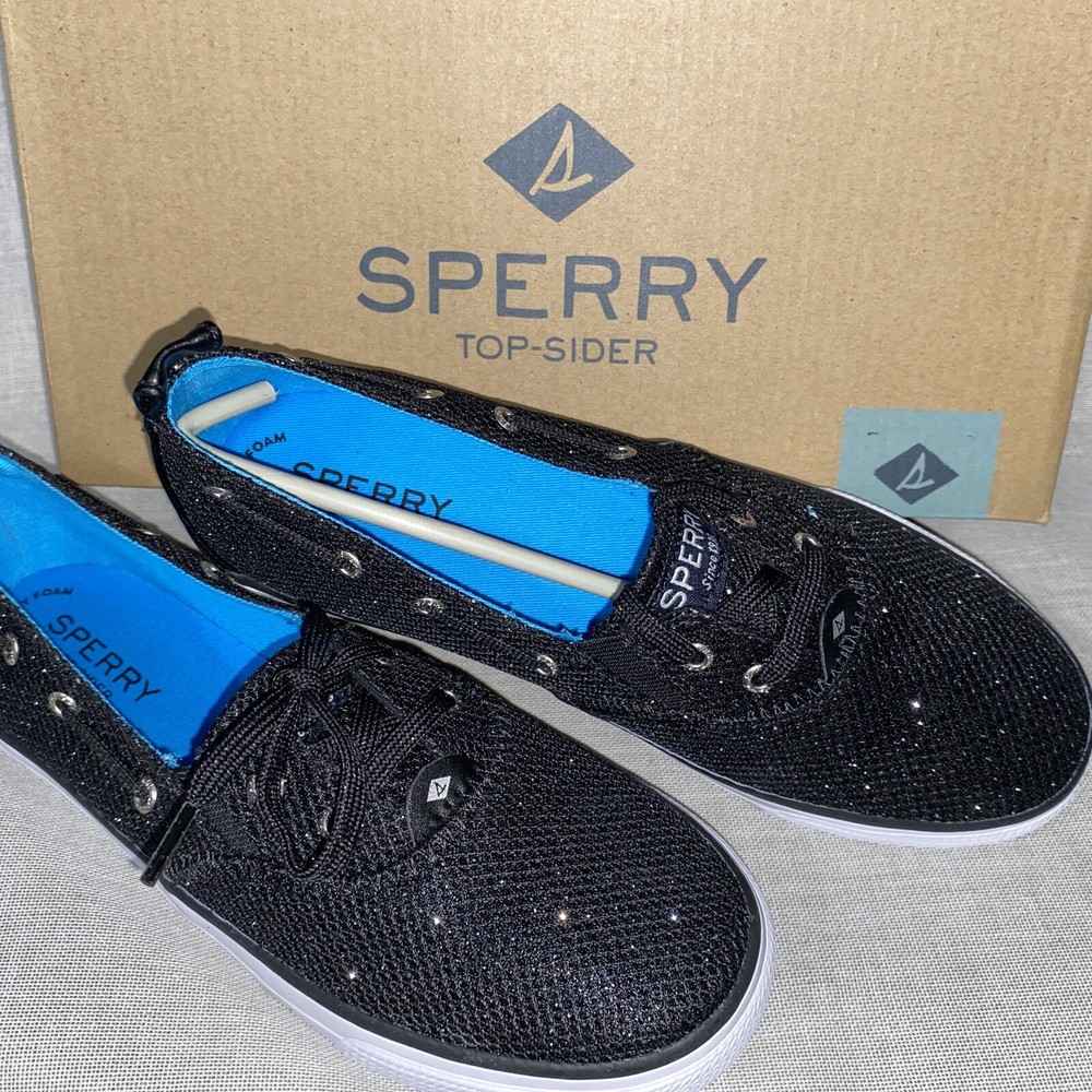 New Sperry Top-Sider YG5622 A Sparkle Youth Girls Navy 3.5 m USA 35.5 eur Black