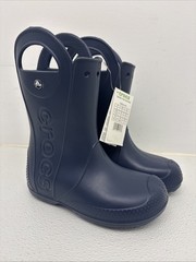 Crocs Handle It Navy Rain Boots Kids 12803-410 Juniors US Size J3 NEW WITH TAGS