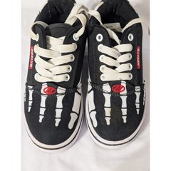 Heelys Pro 20 Prints Skeleton Skate Shoes Black White Kids Youth 13C HES101890