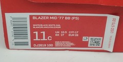 Nike Blazer Mid ’77 BB Paint Splatter Size 11C With Box DJ2619-100