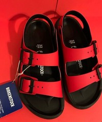 **NEW** Red & Black Birkenstock slingback sandal;boys/unisex ;U.S. size 1-1.5