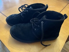 UGG Neumel II Unisex Kids Black Suede Lace Up Ankle Chukka Boots