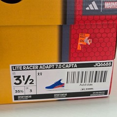 Adidas Kids Marvel Captain America Lite Racer Adapt 7.0 Sneakers Shoes Blue 3.5