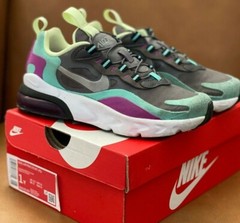 Nike Air Max 270 RT PS Shoes Size 1Y Girls Gray Violet Pastel Purple Rare Color