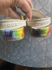 Crocs Classic Clogs Primary Rainbow Tie Dye Kids Clogs Size Childrens 7