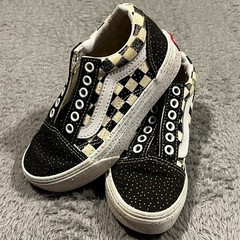 Vans Old Skool Confetti Sneaker Checkered Black White Needs Laces Kids 10.5