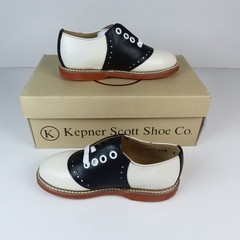 Kesco Classic White Black Saddle Shoes Leather Oxford Uniform CHILD 3667 Unisex