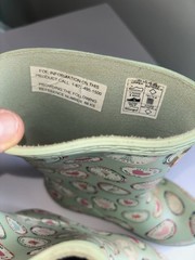 Hunter Original Kids Printed Green Rubber Rain Boots US 12