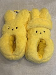 Peeps Plush Yellow Bunny Slippers Headband Med 13-1 Boys Girls Kids New Soft