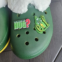 NEW Buddy The Elf Lined Christmas Holiday Crocs Junior Kids 6/women’s 8