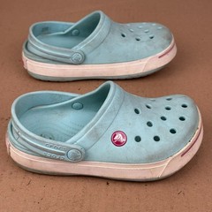 Crocs Kids Crocband Clogs – Light Blue / Pink – Youth Size J1