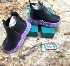 Kids Waterproof Leather Boots, Chunky Sole Rain Boots, Kids Fall Boots