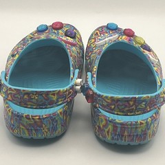 Crocs X Lisa Frank Limited Edition Clogs W/Jibbitz Youth Sz 3 (J3) Womens 5 Aqua