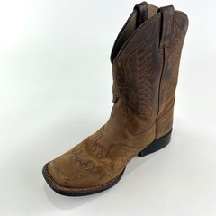 Ariat Honor Boots Youth 4 Brown Leather Square Toe Cowboy Western Kids 10017313