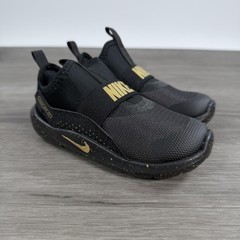 Nike Flex Runner 4 SE Shoes Kids Size 10C Black Gold IM6738-001 Sneakers