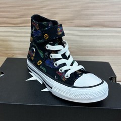 Converse Chuck Taylor Hi 1V Black Train Print Kids Size 11 Youth No Tie