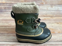SOREL Yoot Pac Kids Waterproof Winter Boots Olive & Black Size 9