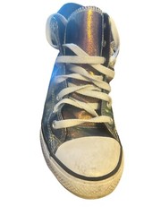 Converse All Star Junior Size 3 Iridescent Metallic High Top Lace Up Shoes