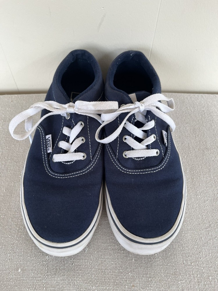 Vans Off the Wall Navy Blue Canvas Skate Sneakers Youth 4.5 EUC