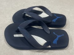 PUMA “Lot of 2” (Little Kid) Navy & Taupe/Black/Gray Flip Flops~~Size 11/12