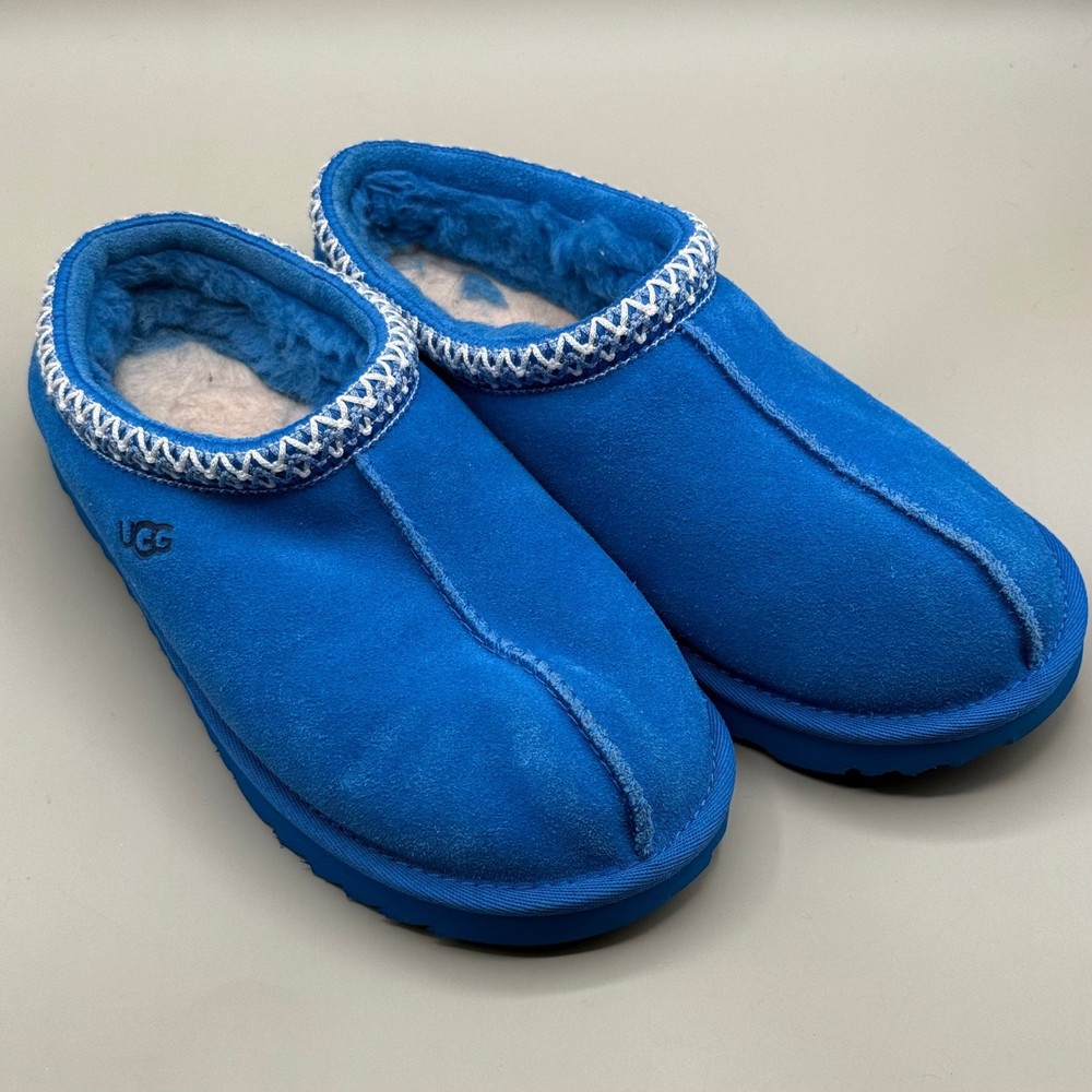 UGG Tasman Electric Blue Suede Kids Slippers Shoes 1019066K Size 5 Big Kid