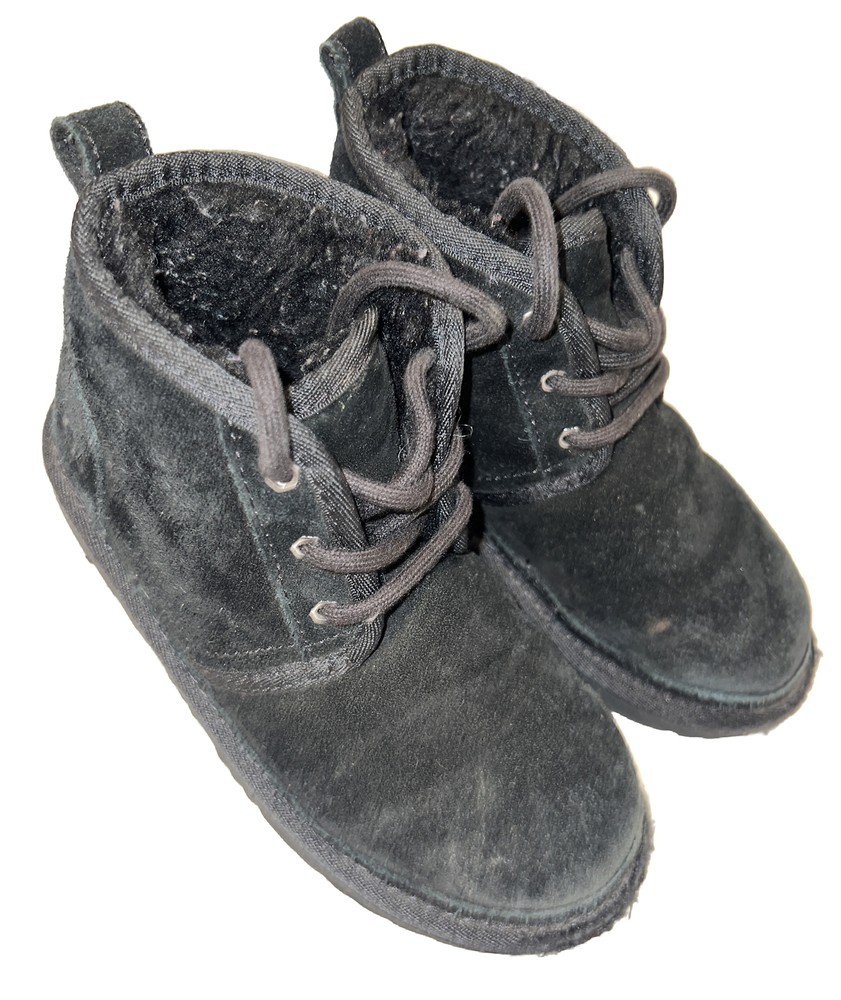 Kids UGG Neumel Ankle Boots Suede Size 1 US EU 32.5 Shoes Shearling Leather