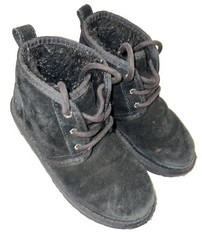 Kids UGG Neumel Ankle Boots Suede Size 1 US EU 32.5 Shoes Shearling Leather