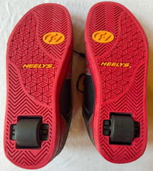 Heelys Gray Red Flame Wheeled Skate Shoes Youth Size 7 New No Box Roller