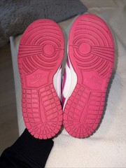 Nike Pink And White Nike Dunk Low Size 4 1/2 Youth