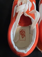 Orange White Vans Old Skool Trainer Kids 6, Can Fit Adult Womens US 7 Very Clean