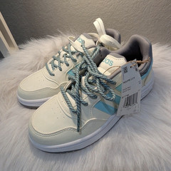 adidas Hoops 3.0 Low Top Lace-Up Sneakers White Blue Gray 1 Youth