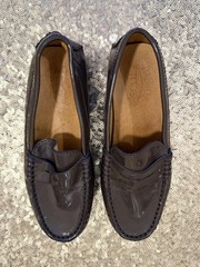 Kids Tods Junior Brown Patent Leather Loafers US 12/EU 30 Originally $350