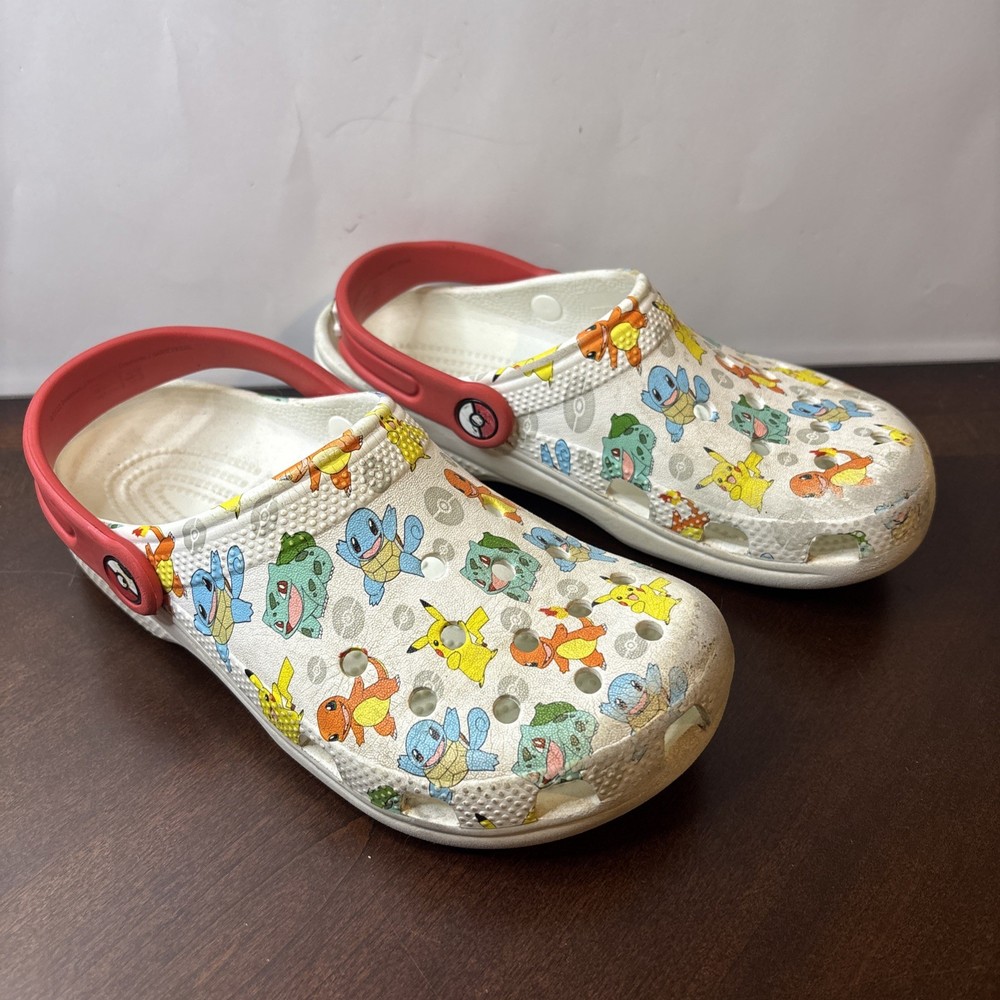 Crocs Classic Pokémon Clog – Little/Big Kid – White / Multicolor Size J3