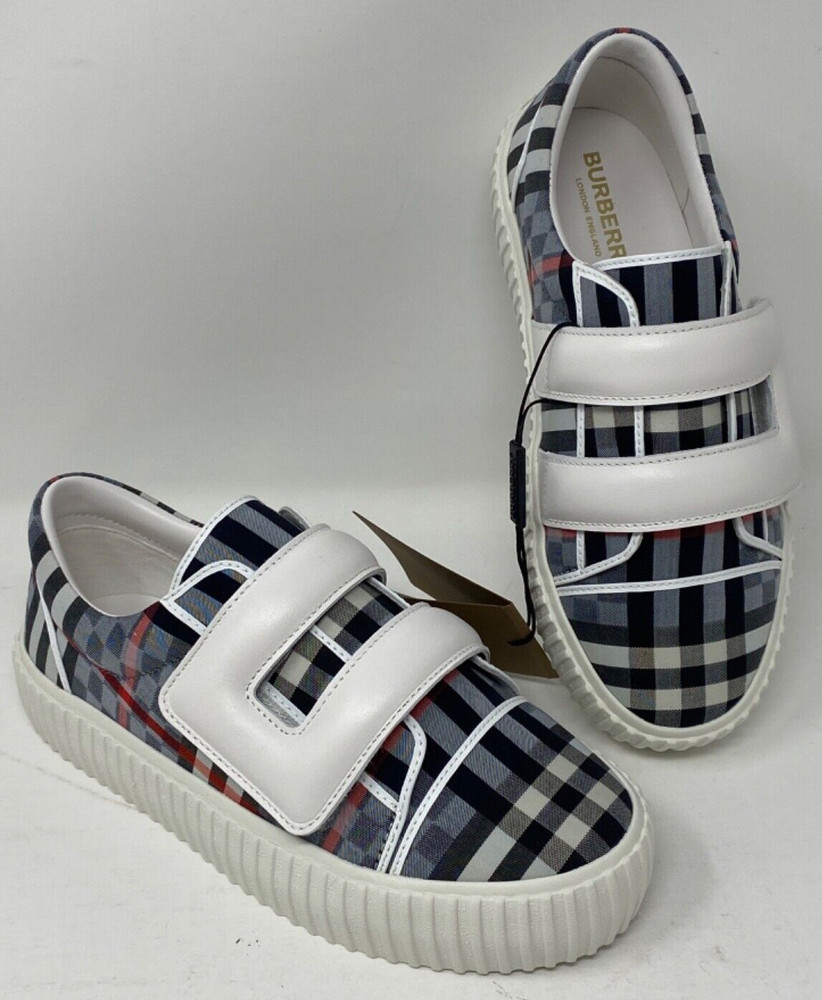 Burberry Kids‘ Mark Check Sneaker, Pale Blue Check 34 EU Little Kid A8713 US 3