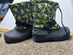 Northside Youth Thinsulate Winter Boot Nylon Faux Fur Black Green US SIZE 5