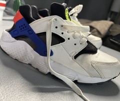 Nike Huarache White Black Blue Red Unisex Kids Athletic Sneaker Lace Up Low Top