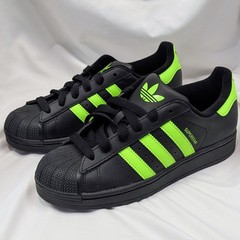Adidas Superstar II J Size 4.5 ( Women’s 6) NWT Black Green JR3831 Mens Youth