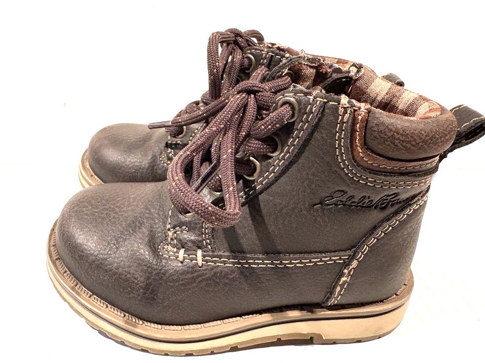 Boots Size 6M Coffee Brown Easy Side Zip Front Lace Up Plaid 09393 Eddie Bauer