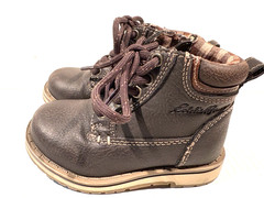 Boots Size 6M Coffee Brown Easy Side Zip Front Lace Up Plaid 09393 Eddie Bauer