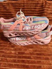 JUST SO SO Unisex Kids Mesh Low Top Lace-Up Sneakers Pink Blue Green Size 7.5