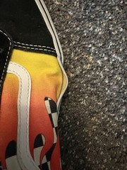 VANS Flame Old Skool Shoes Black / Red / Yellow US Youth Size 7 UK 6 EUR 39 USED