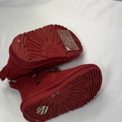 UGG Kids Red Suede Bootie Shearling Lined Lace Zip US 8 EU 25