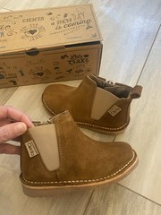 New! Cienta 1052065.21 Tan Brown Suede Zipper Boots Kids EU 24/US 7.5 M Leather