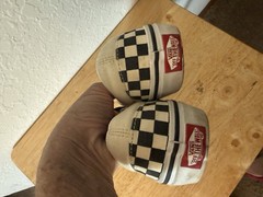 Vans Kids Black Ann White Checkered Slip Ons