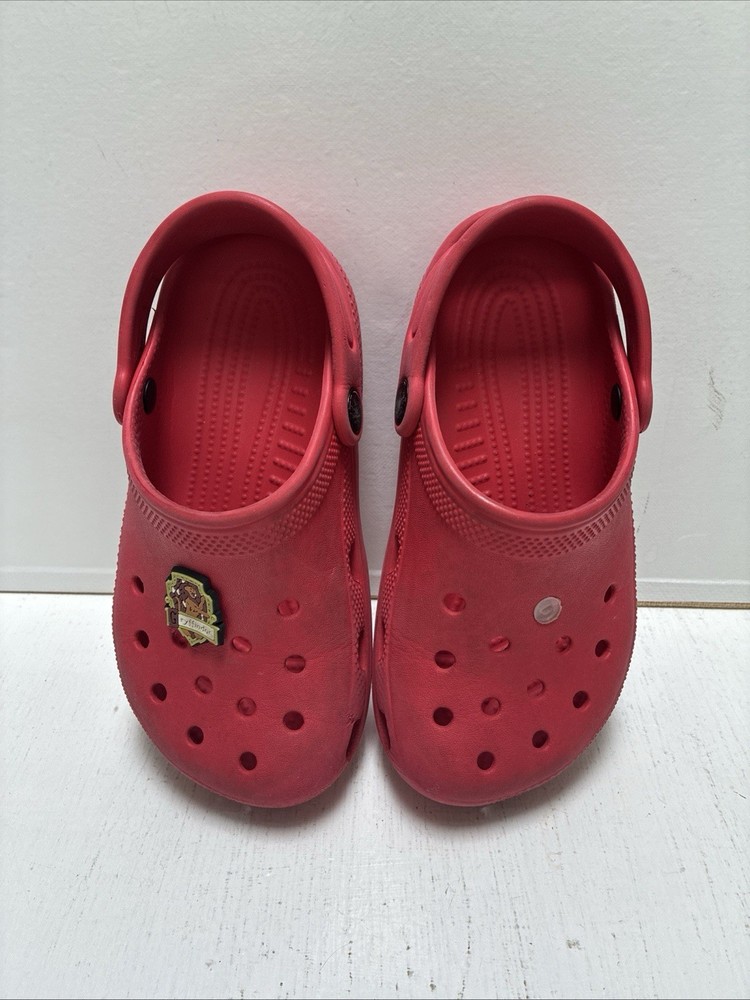 Iconic Crocs Comfort Clogs Children Unisex Size J 1 RED W/Ryffindor