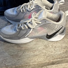 Nike Sabrinas Kids Mesh Sneakers Gray Pink White 5.5Y EUR 38 Low Top