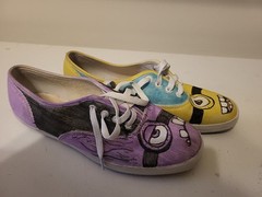 Hand Painted Minion’s Unique Character & Color Keds Original Kids Sz 7 Shoes