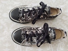 Converse Youth Boy Kid 2 Camo Camouflage Skull Black Gray White Sneaker Shoes
