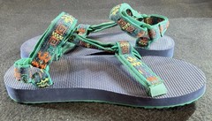 Teva Original Universal Kids Sandals Size 4 Youth Blue Green Water Sport Hiking