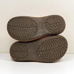 CROCS Rain Boots Waterproof Rubber Chelsea Style Pull On Brown Orange Kids C10